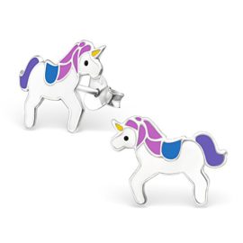 Laimons-Boucles-doreille-pour-enfant-argent-sterling-925-licorne-0