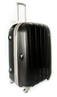 LuggageX-Bagage-rigide-ultra-lger--roulettes-66-cm-Face-en-polypropylne-Noir-0