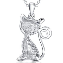 MARENJA Cristal-Collier Femme Chat Chic avec Yeux Bleus Lagon Cristal Autrichien Plaqué Or Blanc Bijoux Fantaisie 40-45cm MARENJA Cristal-Collier Femme Chat Chic avec Yeux Bleus Lagon Cristal Autrichien Plaqué Or Blanc Bijoux Fantaisie 40-45cm 3