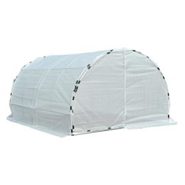 Outsunny Serre de Jardin Tunnel de Culture 12m² Bâche PE Anti-UV Tube Fer 2 Portes 4 Poignées 4L x 3l x 2Hm Blanc Neuf 76WT Outsunny Serre de Jardin Tunnel de Culture 12m² Bâche PE Anti-UV Tube Fer 2 Portes 4 Poignées 4L x 3l x 2Hm Blanc Neuf 76WT 5