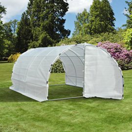 Outsunny Serre de Jardin Tunnel de Culture 12m² Bâche PE Anti-UV Tube Fer 2 Portes 4 Poignées 4L x 3l x 2Hm Blanc Neuf 76WT Outsunny Serre de Jardin Tunnel de Culture 12m² Bâche PE Anti-UV Tube Fer 2 Portes 4 Poignées 4L x 3l x 2Hm Blanc Neuf 76WT 2