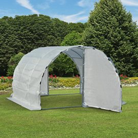 Outsunny-Serre-de-Jardin-Tunnel-de-Culture-9m-Bche-PE-Anti-UV-Tube-Fer-2-Portes-4-Poignes-3L-x-3l-x-2Hm-Blanc-Neuf-75WT-0