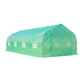 Outsunny Serre de Jardin Tunnel de Culture Serre Potager 18m² Bâche PE Anti-UV Tube Fer 8 Fenêtres 6L x 3l x 2Hm Vert Neuf 11 Outsunny Serre de Jardin Tunnel de Culture Serre Potager 18m² Bâche PE Anti-UV Tube Fer 8 Fenêtres 6L x 3l x 2Hm Vert Neuf 11 4