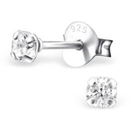 Paire de Très Petit ( 3mm ) Effacer cubique rond classique Gem Stud Boucles d’oreilles zircone – en argent sterling véritable – Livré dans un coffret cadeau Paire de Très Petit ( 3mm ) Effacer cubique rond classique Gem Stud Boucles d’oreilles zircone – en argent sterling véritable – Livré dans un coffret cadeau