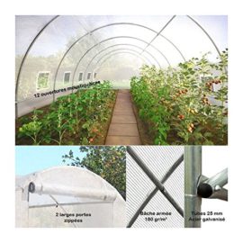 ProBache – Grande serre de jardin tunnel toutes saisons 18 m² 180gr/m² blanche transparente ProBache – Grande serre de jardin tunnel toutes saisons 18 m² 180gr/m² blanche transparente 6