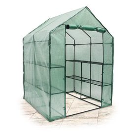 Relaxdays-Serre-de-Jardin-Tente-pour-Plantes-fleurs-Bche-avec-tagres-potager-intempries-Housse-de-Protection-Grande-Taille-140-x-190-x-140-cm-vert-0