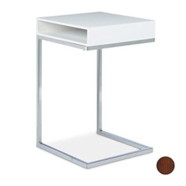 Relaxdays Table basse HxlxP: 61 x 37 x 38 cm table console table d’appoint canapé pour le salon chevet table ordinateur compartiment de rangement journaux papiers pieds en métal stables, nature blanc Relaxdays Table basse HxlxP: 61 x 37 x 38 cm table console table d’appoint canapé pour le salon chevet table ordinateur compartiment de rangement journaux papiers pieds en métal stables, nature blanc 2