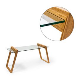 Relaxdays Table basse plateau verre et pieds bambou MUKAI HxlxP : 65 x 130 x 46 cm table de salon rectangle scandinave nordique, nature Relaxdays Table basse plateau verre et pieds bambou MUKAI HxlxP : 65 x 130 x 46 cm table de salon rectangle scandinave nordique, nature 5