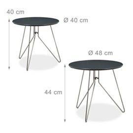 Relaxdays Table console table d’appoint canapé table basse gigogne lot de 2 design design moderne avec plateau rond en bois gris mat laqué diamètre 60 et 40 cm pieds en métal, gris mat Relaxdays Table console table d’appoint canapé table basse gigogne lot de 2 design design moderne avec plateau rond en bois gris mat laqué diamètre 60 et 40 cm pieds en métal, gris mat 5