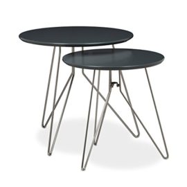 Relaxdays-Table-console-table-dappoint-canap-table-basse-gigogne-lot-de-2-design-design-moderne-avec-plateau-rond-en-bois-gris-mat-laqu-diamtre-60-et-40-cm-pieds-en-mtal-gris-mat-0