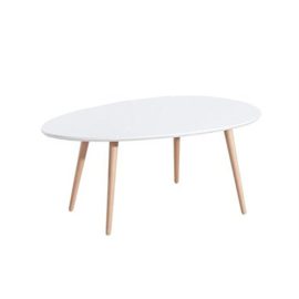 STONE Table basse 98x61cm laqué blanc brillant STONE Table basse 98x61cm laqué blanc brillant 2