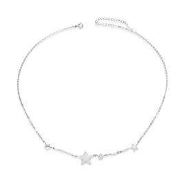 SWEETIEE- 925 Pur Argent Collier, Email Etoiles, Platine, 400mm SWEETIEE- 925 Pur Argent Collier, Email Etoiles, Platine, 400mm 4