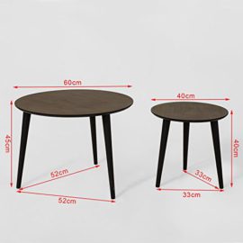 SoBuy® Tables Basses Gigognes Table café Ronde – Set de 2 – FBT40-BR SoBuy® Tables Basses Gigognes Table café Ronde – Set de 2 – FBT40-BR 3