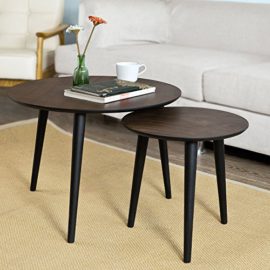 SoBuy® Tables Basses Gigognes Table café Ronde – Set de 2 – FBT40-BR SoBuy® Tables Basses Gigognes Table café Ronde – Set de 2 – FBT40-BR