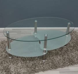 TS-ideen Table basse ovale en verre de sécurité 8 mm TS-ideen Table basse ovale en verre de sécurité 8 mm 3