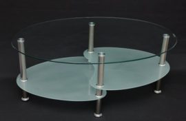 TS-ideen Table basse ovale en verre de sécurité 8 mm TS-ideen Table basse ovale en verre de sécurité 8 mm 4