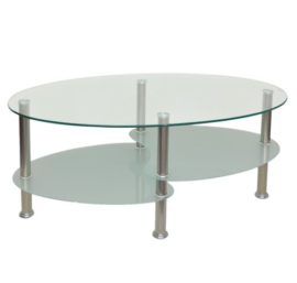 TS-ideen Table basse ovale en verre de sécurité 8 mm TS-ideen Table basse ovale en verre de sécurité 8 mm 2