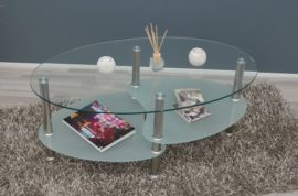 TS-ideen Table basse ovale en verre de sécurité 8 mm TS-ideen Table basse ovale en verre de sécurité 8 mm 6