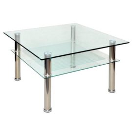 Table basse à plateau en verre 70 x 70 cm-table d’appoint en acier inoxydable et verre de sécurité eSG 10 mm Table basse à plateau en verre 70 x 70 cm-table d’appoint en acier inoxydable et verre de sécurité eSG 10 mm 4