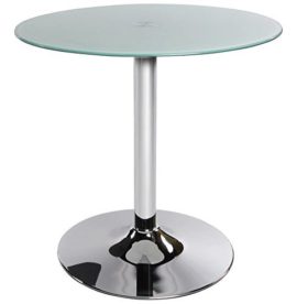 Table basse BISTRO ronde en verre blanc trempé Table basse BISTRO ronde en verre blanc trempé