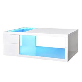 Table basse LED blanc brillant 41,5 cm Table basse LED blanc brillant 41,5 cm 4