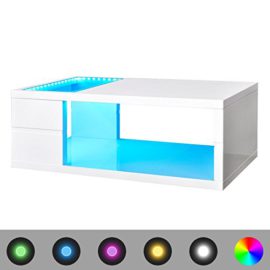 Table basse LED blanc brillant 41,5 cm Table basse LED blanc brillant 41,5 cm 2