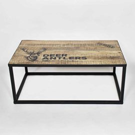 Table basse bois métal pochoir « Cerf » | MIMTBCERF Table basse bois métal pochoir « Cerf » | MIMTBCERF 3