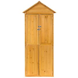 TecTake-Armoire-de-jardin-remise-pour-outils-abri-datelier-en-bois-avec-toit-en-pente-69-x-60-x-211-cm-0-1