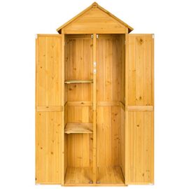 TecTake-Armoire-de-jardin-remise-pour-outils-abri-datelier-en-bois-avec-toit-en-pente-69-x-60-x-211-cm-0-2