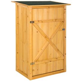 TecTake Armoire de jardin remise pour outils abri d’atelier en bois avec toit plat | 75 x 56 x 118 cm TecTake Armoire de jardin remise pour outils abri d’atelier en bois avec toit plat | 75 x 56 x 118 cm