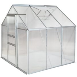 TecTake-Serre-de-jardin-fondation-alu-polycarbonate-tente-abri-plante-jardinage-190x190x195cm-0-1