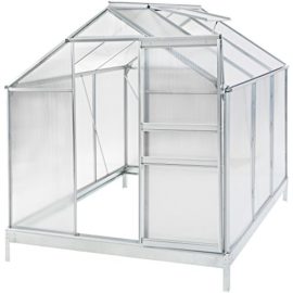 TecTake Serre de jardin + fondation alu polycarbonate tente abri plante jardinage 190x190x195cm TecTake Serre de jardin + fondation alu polycarbonate tente abri plante jardinage 190x190x195cm