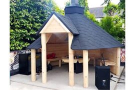 The-Leisure-Shack-Abri-en-bois-pour-barbecue-de-92-m–Maisonnette-dt–Abri-pour-grillades–Abri-en-teck–Livr-avec-bitume-carrelage-grille-pour-barbecue-plateformes-de-cuisson-1-table–mettre-autour-d-0