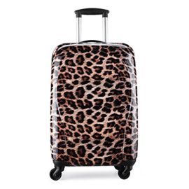 VALISE-CABINE-RIGIDE-4-ROUES-DOUBLE-ULTRA-LEGER-55-CM-LEOPARD-PARTYPRINCE-0