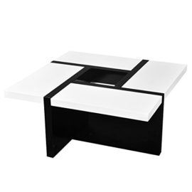 VidaXL Table basse Blanc/Noir brillant VidaXL Table basse Blanc/Noir brillant