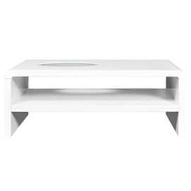 VidaXL Table basse blanc brillant LED 42 cm VidaXL Table basse blanc brillant LED 42 cm 4