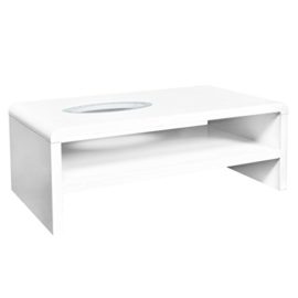 VidaXL Table basse blanc brillant LED 42 cm VidaXL Table basse blanc brillant LED 42 cm 5