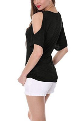 Yidarton-Mode-Tee-Shirt-Femme-Casual-Manches-Courtes-t-Sexy-Col-V-Mode-Blouse-Top-paules-Dnudes-0-0