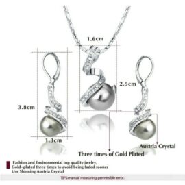 Yoursfs Ensemble 18k plaqué Or blanc Pendentif en Perle imitation et Cristal australien pavé de Collier et Boucles d’oreilles pour Femmes comme cadeau ou pour Noël Yoursfs Ensemble 18k plaqué Or blanc Pendentif en Perle imitation et Cristal australien pavé de Collier et Boucles d’oreilles pour Femmes comme cadeau ou pour Noël 3