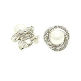 avec strass et perle imitation Rhodium plaqué boucles d’oreilles à clipser (ae0191) avec strass et perle imitation Rhodium plaqué boucles d’oreilles à clipser (ae0191) 4