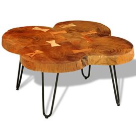 vidaXL Table basse d’appoint en bois massif Sheesham 35 cm 4 troncs vidaXL Table basse d’appoint en bois massif Sheesham 35 cm 4 troncs 2