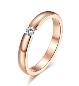 Acier Inoxydable Anneaux, Femme Unique Zircone Cubique 3Mm Epinki Acier Inoxydable Anneaux, Femme Unique Zircone Cubique 3Mm Epinki