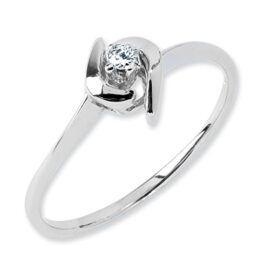 Bague en or blanc 10k BB diamant taille 7 Bague en or blanc 10k BB diamant taille 7