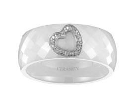 Ceranity – 1-12/0023-B – Bague Femme – Cœur Ajouré – Argent 925/1000 0.5 gr – Oxyde de zirconium – Céramique – Blanc Ceranity – 1-12/0023-B – Bague Femme – Cœur Ajouré – Argent 925/1000 0.5 gr – Oxyde de zirconium – Céramique – Blanc