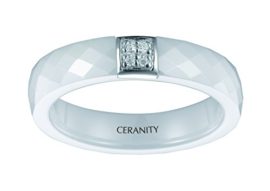 Ceranity – 1-12/0062-B – Bague Femme – Carré – Argent 925/1000 0.18 gr – Céramique – Oxyde de zirconium – Blanc Ceranity – 1-12/0062-B – Bague Femme – Carré – Argent 925/1000 0.18 gr – Céramique – Oxyde de zirconium – Blanc