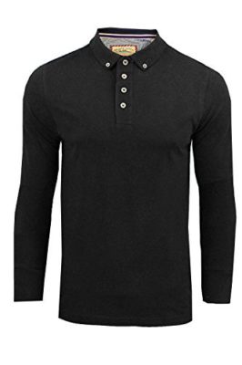 Hommes-Polo-T-Shirt-par-Brave-Soul-Lincoln-Pique-Manche-Longue-0