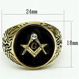 ISADY-Mateo-Gold-Bague-Homme-Chevalire-Franc-Maonnerie-Templier-Oxyde-de-zirconium-Email-noir-0-1