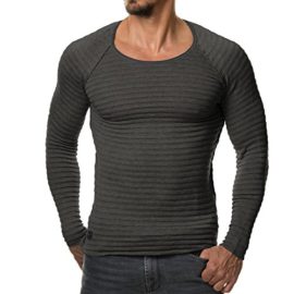 Jesse James 1699 Pull en Mmaille pour hommes rayé bBlanc/ gris/ noir 1699 Jesse James 1699 Pull en Mmaille pour hommes rayé bBlanc/ gris/ noir 1699