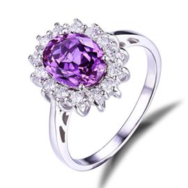 JewelryPalace 3.22ct Magnifique Diana Princesse Kate Middleton Violet Bague Femme en Argent Sterling 925 en Saphir d’Alexandrie de Synthèse JewelryPalace 3.22ct Magnifique Diana Princesse Kate Middleton Violet Bague Femme en Argent Sterling 925 en Saphir d’Alexandrie de Synthèse 2