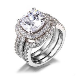 JewelryPalace 5.19ct Bague de Fiançailles Femme Alliance Mariage Anniversaire 3 Anneaux en Argent Sterling 925 en Zircon Cubiuqe de Synthèse CZ JewelryPalace 5.19ct Bague de Fiançailles Femme Alliance Mariage Anniversaire 3 Anneaux en Argent Sterling 925 en Zircon Cubiuqe de Synthèse CZ 2